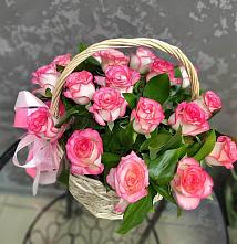 Цветочная композиция из Розы в корзине #REPLACE_PRED# Казачинском